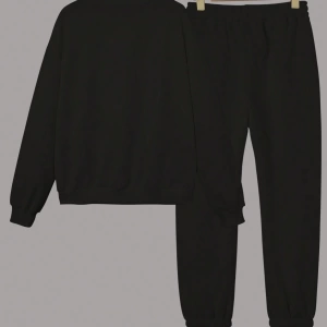 Kapşonlu İki Parça Moda Sıcak Artı Polar Yuvarlak Yaka Sweatshirt + Spor Eşofman Altı Basit H