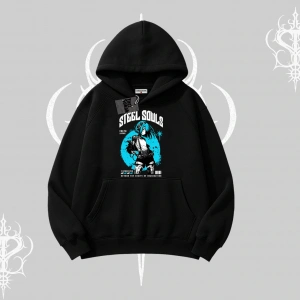 Kapşonlu Sweatshirt Anime Cyberpunk Kız Baskılı