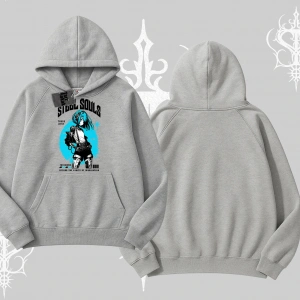 Kapşonlu Sweatshirt Anime Cyberpunk Kız Baskılı