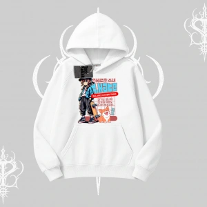 Kapşonlu Sweatshirt Anime Hiker Girl Balance Is Everything Baskılı