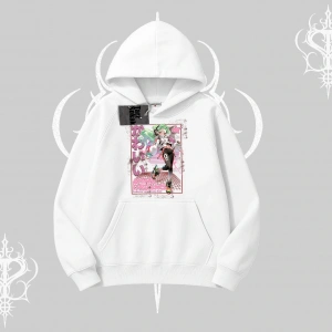 Kapşonlu Sweatshirt Anime Kawaii Japon Kız Desenli