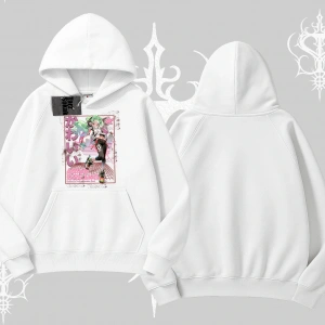 Kapşonlu Sweatshirt Anime Kawaii Japon Kız Desenli