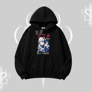 Kapşonlu Sweatshirt Anime Kız Desenli Japon Tarzı