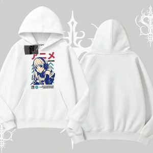 Kapşonlu Sweatshirt Anime Kız Desenli Japon Tarzı