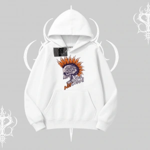 Kapşonlu Sweatshirt Burning Skull Rebel Street Anthem