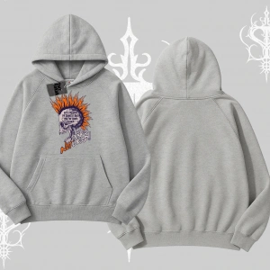 Kapşonlu Sweatshirt Burning Skull Rebel Street Anthem