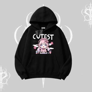Kapşonlu Sweatshirt Cute Anime Gamer Girl Baskılı
