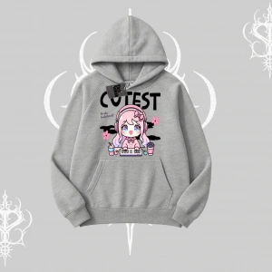 Kapşonlu Sweatshirt Cute Anime Gamer Girl Baskılı