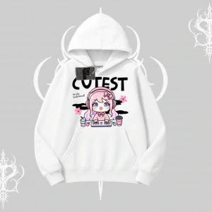 Kapşonlu Sweatshirt Cute Anime Gamer Girl Baskılı