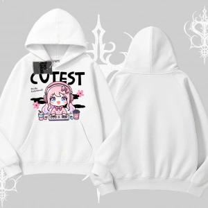 Kapşonlu Sweatshirt Cute Anime Gamer Girl Baskılı