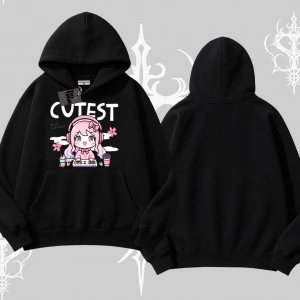 Kapşonlu Sweatshirt Cute Anime Gamer Girl Baskılı