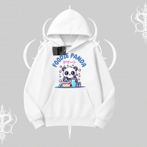 Kapşonlu Sweatshirt Foodie Panda Tatlı ve Sevimli Panda Baskılı