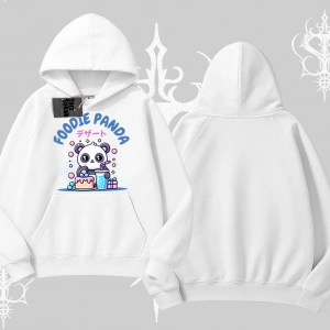 Kapşonlu Sweatshirt Foodie Panda Tatlı ve Sevimli Panda Baskılı