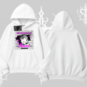 Kapşonlu Sweatshirt Games Schoolgirl Anime Baskılı