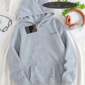 Kapşonlu Sweatshirt Gri LESBENJAMİNSS Özel Tasarım