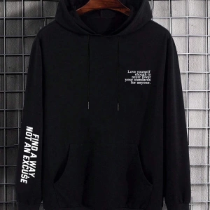 Kapşonlu Sweatshirt Manfinity Hypemode Men Slogan Graphic