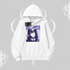 Kapşonlu Sweatshirt Neo Tokyo Girl Y2K Street Anime Aesthetic