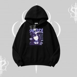 Kapşonlu Sweatshirt Neo Tokyo Girl Y2K Street Anime Aesthetic