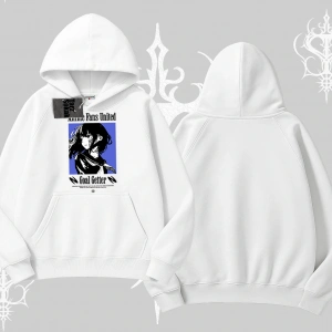 Kapşonlu Sweatshirt Oversize Anime Kız Baskılı