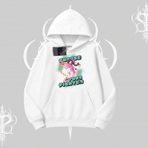 Kapşonlu Sweatshirt Oversize  Anime Kız Desenli Japon Stil