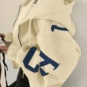 Kapşonlu Sweatshirt Polarlı Sweatshirt, Bol Kesim Kısa Ceket, Sonbahar/Kış, Üç Çeyrek  Model 5133