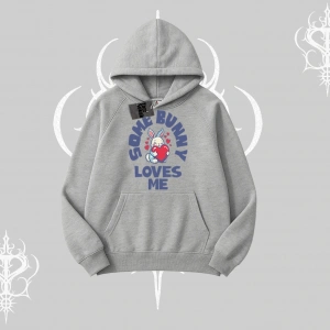Kapşonlu Sweatshirt Sevimli Tavşan Some Bunny Loves Me Baskılı