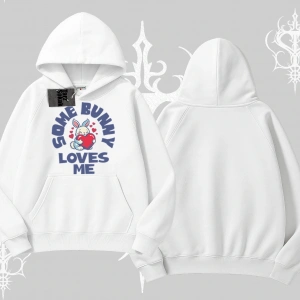 Kapşonlu Sweatshirt Sevimli Tavşan Some Bunny Loves Me Baskılı