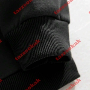 Kapşonlu Sweatshirt Siyah  A HARFİ  İSME Özel Tasarım