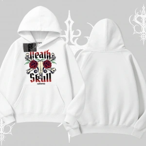 Kapşonlu Sweatshirt Skull & Roses Vintage West Coast Rebellion