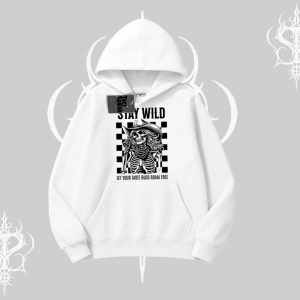 Kapşonlu Sweatshirt Stay Wild Rock Spirit Urban Riot
