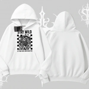 Kapşonlu Sweatshirt Stay Wild Rock Spirit Urban Riot