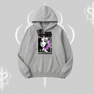 Kapşonlu Sweatshirt Too Good Anime Girl Grafik Baskılı