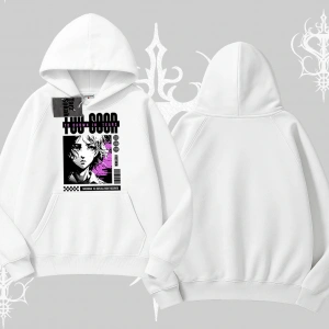 Kapşonlu Sweatshirt Too Good Anime Girl Grafik Baskılı