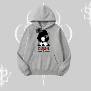 Kapşonlu Sweatshirt Tsundere Anime Japanese Style Baskılı