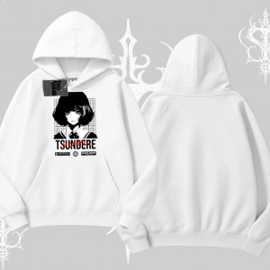 Kapşonlu Sweatshirt Tsundere Anime Japanese Style Baskılı