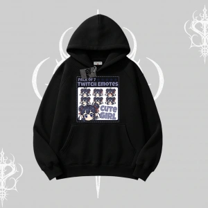 Kapşonlu Sweatshirt Twitch Emotes Cute Girl Anime Expression