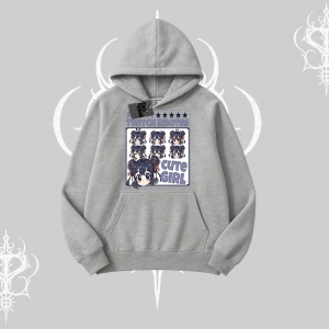 Kapşonlu Sweatshirt Twitch Emotes Cute Girl Anime Expression