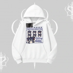 Kapşonlu Sweatshirt Twitch Emotes Cute Girl Anime Expression
