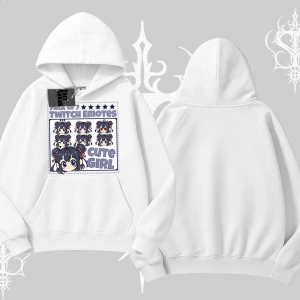 Kapşonlu Sweatshirt Twitch Emotes Cute Girl Anime Expression