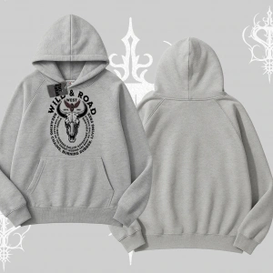 Kapşonlu Sweatshirt Wild & Road Western Skull Biker Street Culture