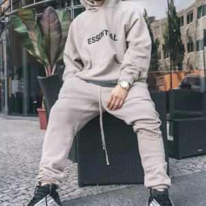 Kapüşonlu Dijital Baskılı Kalın Tam Kışlık Oversize Yeni Stil Erkek Eşofman Takımı