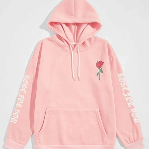 Kapüşonlu Sweatshirt Manfinity Hypemode Men Flower And Letter Graphic Pembe