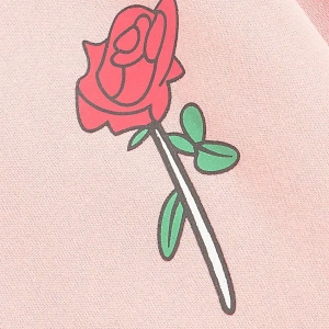 Kapüşonlu Sweatshirt Manfinity Hypemode Men Flower And Letter Graphic Pembe