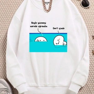 Karı Kıza Köstebek Sokak Trend Tasarım Harajuku/Gotik Beyaz