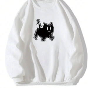 Karikatür Desenli Damla Sweat Beyaz