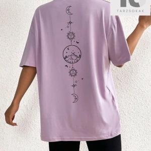 Karikatür Grafik Damla Omuz Tişörtü