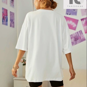 Karikatür Grafik Damla Omuz Tişörtü