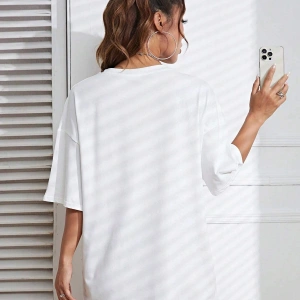 Karikatür Grafik Damla Omuz Tişörtü