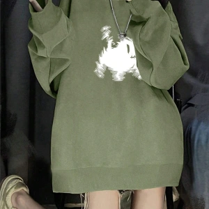 Karikatür Grafik Damla Sweat Yeşil