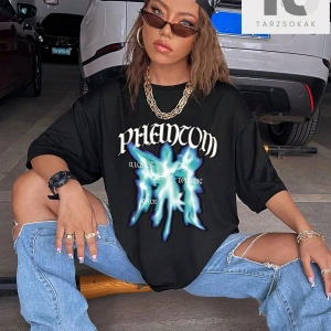 Karikatür Grafik Düşük Omuz Büyük Boy Tişört